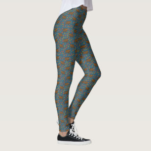 Legging Padrão Floral do Urso