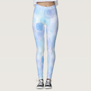 Legging Padrão Floral dos Rosas Azuis Fluffy