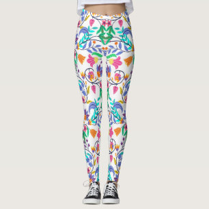 Legging Padrão Floral Exótico Colorido-23147