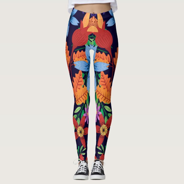 Legging Padrão Floral Exótico Colorido-32436 (Frente)