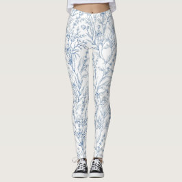 Legging Padrão Floral Floral Azul