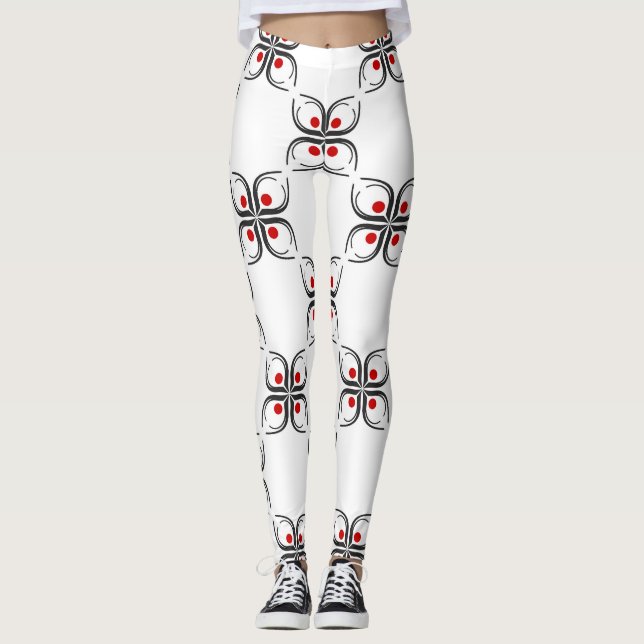 Legging Padrão Floral Geométrico (Frente)