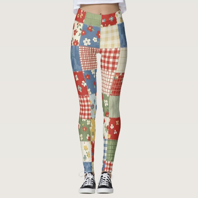 Legging Padrão Floral Grandmillennial (Frente)