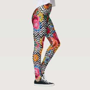 Legging Padrão Floral Japonês