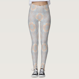 Legging Padrão Floral Laranja c/ Cinza e Azul