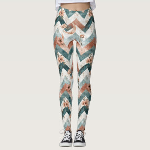 Legging Padrão Floral Lua Rústica Chevron (6)