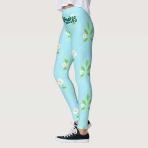 Legging Padrão Floral Minimalista de Primavera