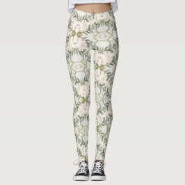Legging Padrão Floral Neutro Elegante