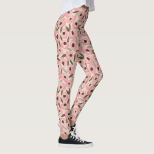 Legging Padrão Floral Ousado em Tinta Botânica Desenhada