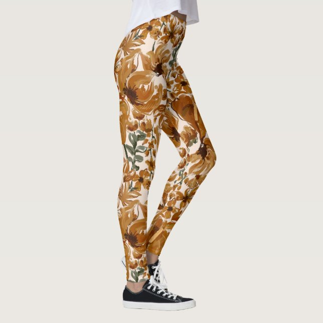 Legging Padrão Floral Outonal Rústico (Direita)