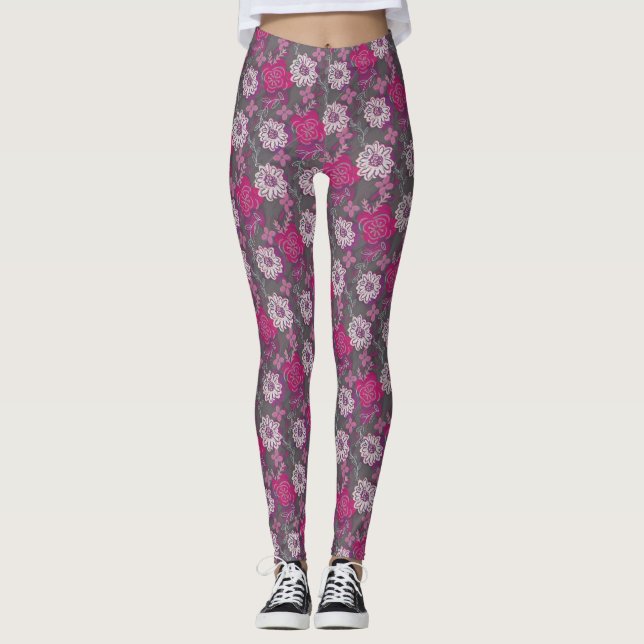 Legging Padrão Floral Primavera único (Frente)
