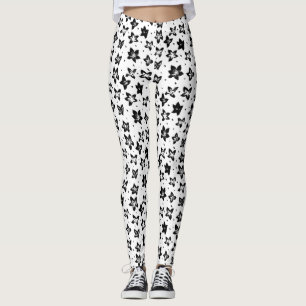 Legging Padrão Floral Reconstruído - Gótico acromático