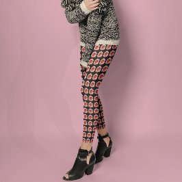 Legging Padrão Floral Rosa Dialeto a Preto