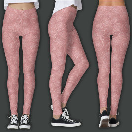Legging Padrão Floral | Rosa Empoeirada