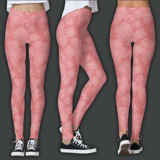 Legging Padrão Floral | Rosa Suave (Criador carregado)