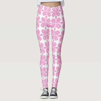 Legging Padrão Floral Rosa Tendência Sem Costura