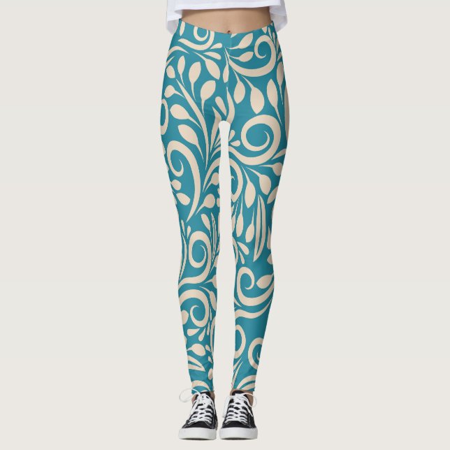 Legging Padrão floral sem costura (Frente)