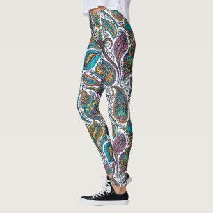 Legging Padrão floral tribal colorido