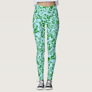Legging Padrão Floral Verde G01. L Azul BG