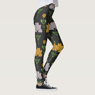 Legging Padrão Floral Vibrante