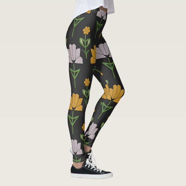 Legging Padrão Floral Vibrante (Direita)