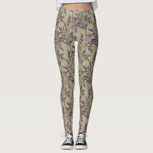 Legging Padrão Floral Vibrante com Margaridas Amarelas