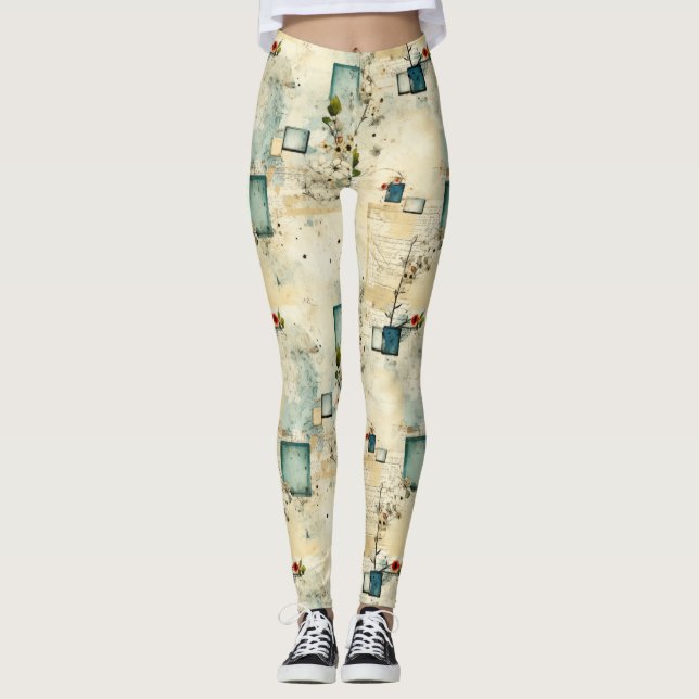 Legging Padrão Floral Vintage (5) (Frente)