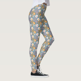 Legging Padrão Floral Vintage Wavy Retro Groovy Pastel