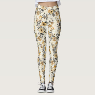 Legging Padrão Florestal de Corça e Floral Vintage (6)