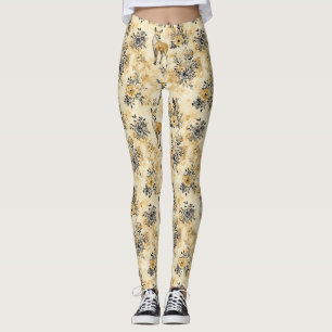 Legging Padrão Florestal Vintage Floral e Corça (7)