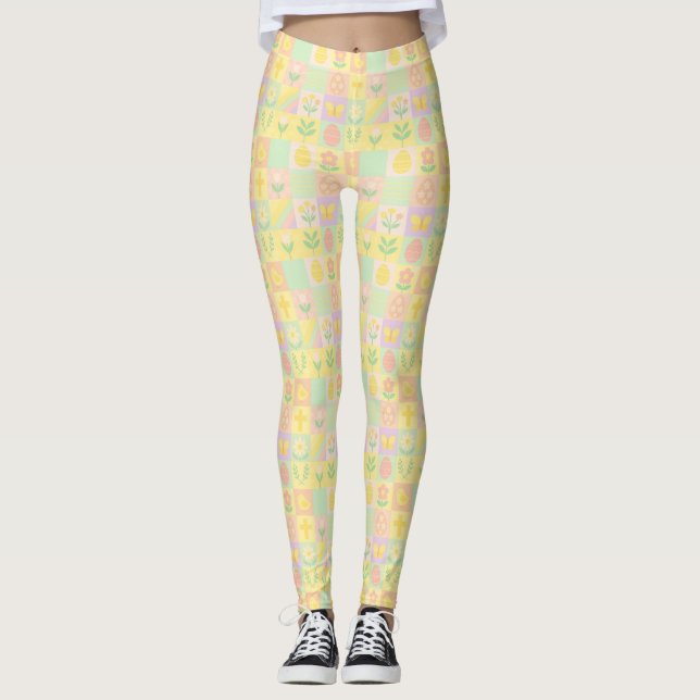 Legging Padrão fofo de Páscoa/primavera (Frente)