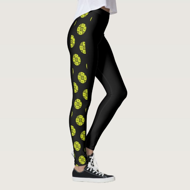 Legging Padrão Folclórico Amarelo e Preto (Direita)