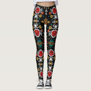 Legging Padrão folclórico: bordado indiano.