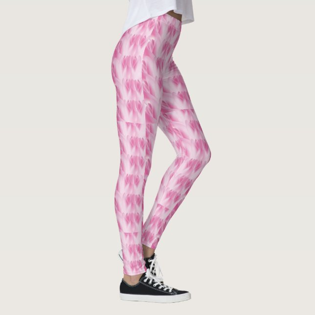 Legging padrão folha, rosa (Direita)