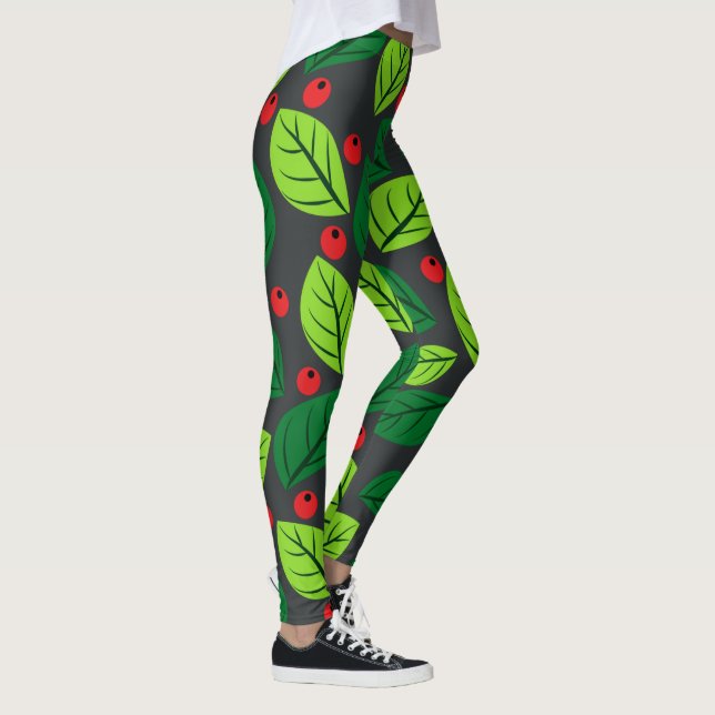 Legging Padrão "Folhas e Berries" (Direita)