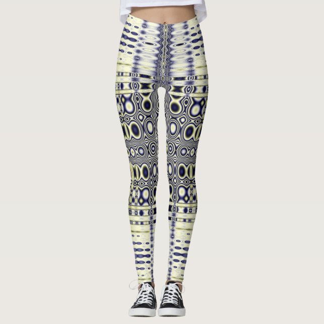 Legging Padrão Fractal de Ilusões Ópticas (Frente)