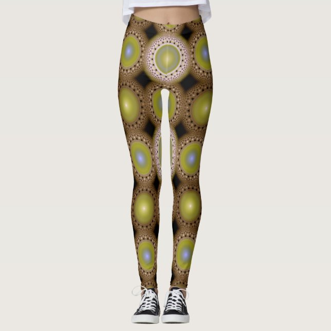 Legging Padrão fractal de Natal (Frente)