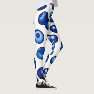Legging Padrão fresco de mirtilo