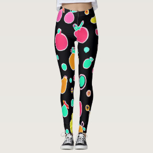 Legging Padrão Frutífero Neon Vibrante
