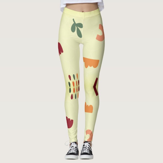 Legging padrão geométrico abstrato (Frente)
