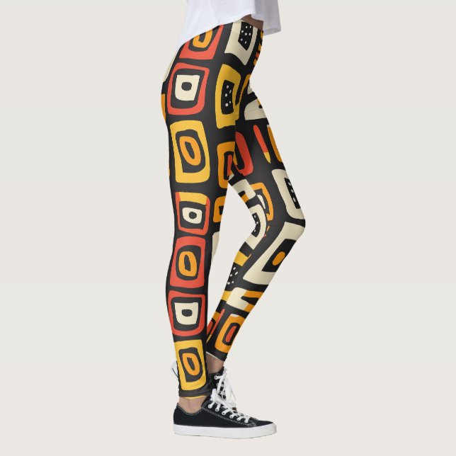 Legging Padrão Geométrico Abstrato Africano (Direita)