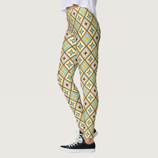 Legging Padrão geométrico abstrato com formas de diamante (Esquerda)