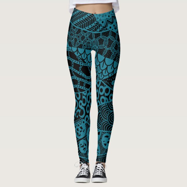 Legging Padrão Geométrico Abstrato Geométrico Elegante | (Frente)