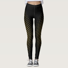 Legging Padrão Geométrico Abstrato Moderno Preto Dourado P