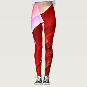 Legging Padrão geométrico abstrato vermelho
