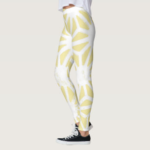 Legging Padrão geométrico amarelo-limão