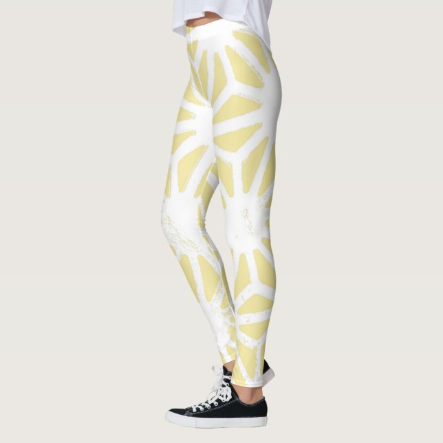 Legging Padrão geométrico amarelo-limão (Esquerda)