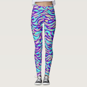 Legging Padrão Geométrico Azul Colorido legal Abstrato
