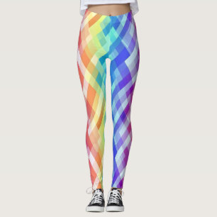 Legging Padrão Geométrico Colorido Arco-Íris