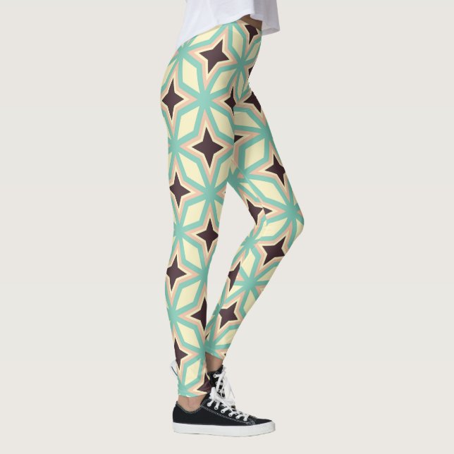 Legging Padrão geométrico com forma de estrela escura alte (Direita)